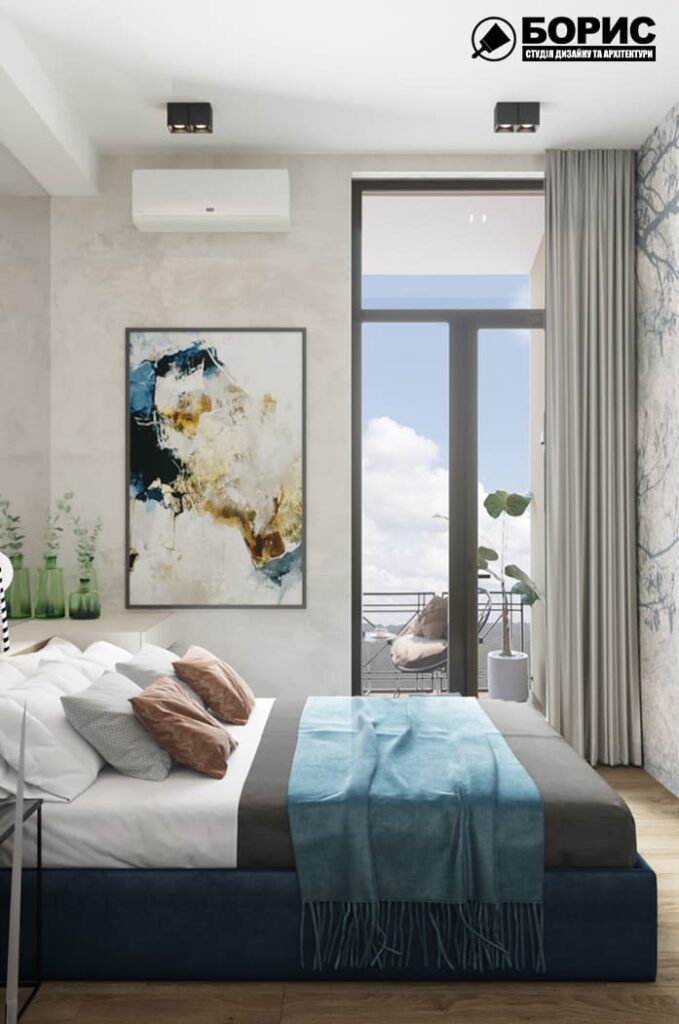 Дизайн-проект інтер'єру квартири ЖК «Фелічіта», спальня вид на вікно