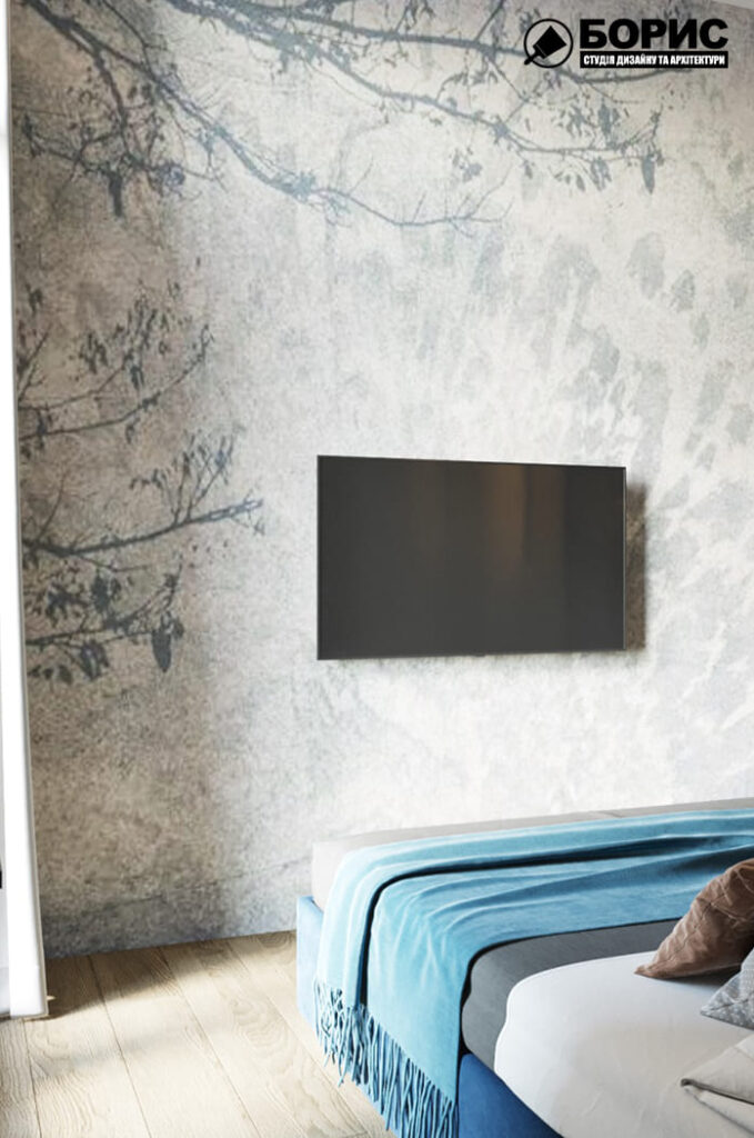 Дизайн-проект интерьера квартиры ЖК «Феличита», спальня вид на телевизор