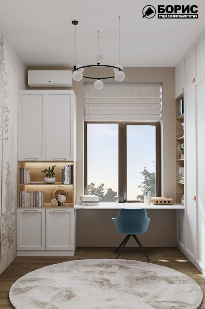 Дизайн-проект интерьера квартиры ЖК «Феличита», детская вид на окно