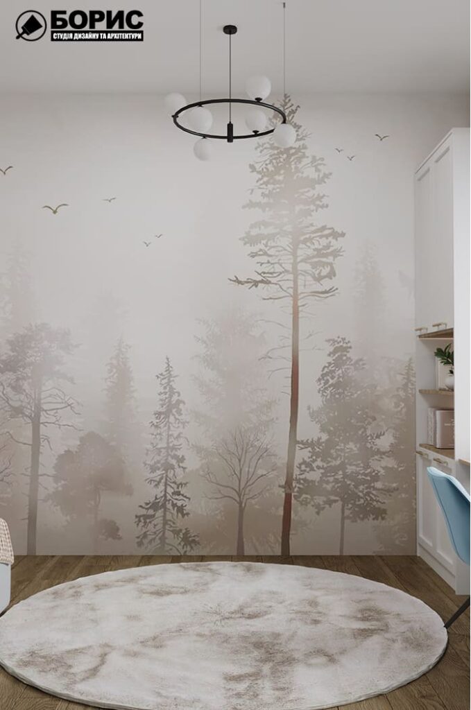 Дизайн-проект інтер'єру квартири ЖК «Фелічіта», дитяча вид на стіну