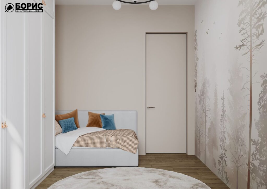 Дизайн-проект інтер'єру квартири ЖК «Фелічіта», дитяча вид на двері