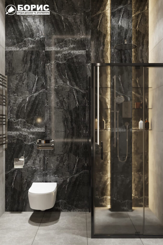 Дизайн-проект интерьера квартиры ЖК «Феличита», санузел вид на унитаз