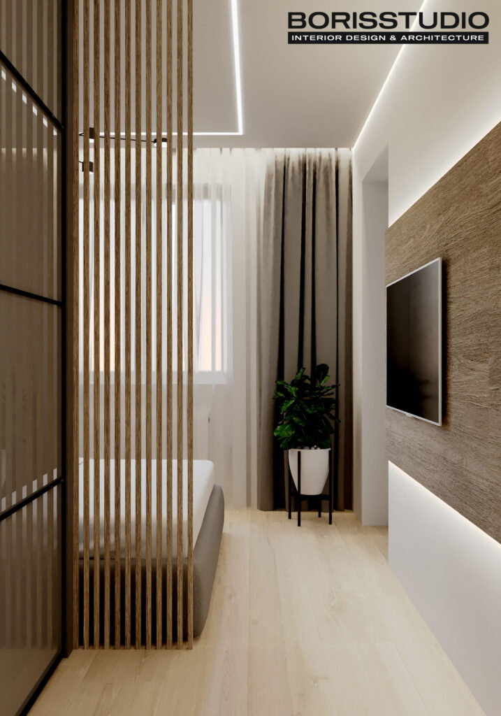 Дизайн-проект однокімнатної квартири ЖК «Гідропарк», спальня