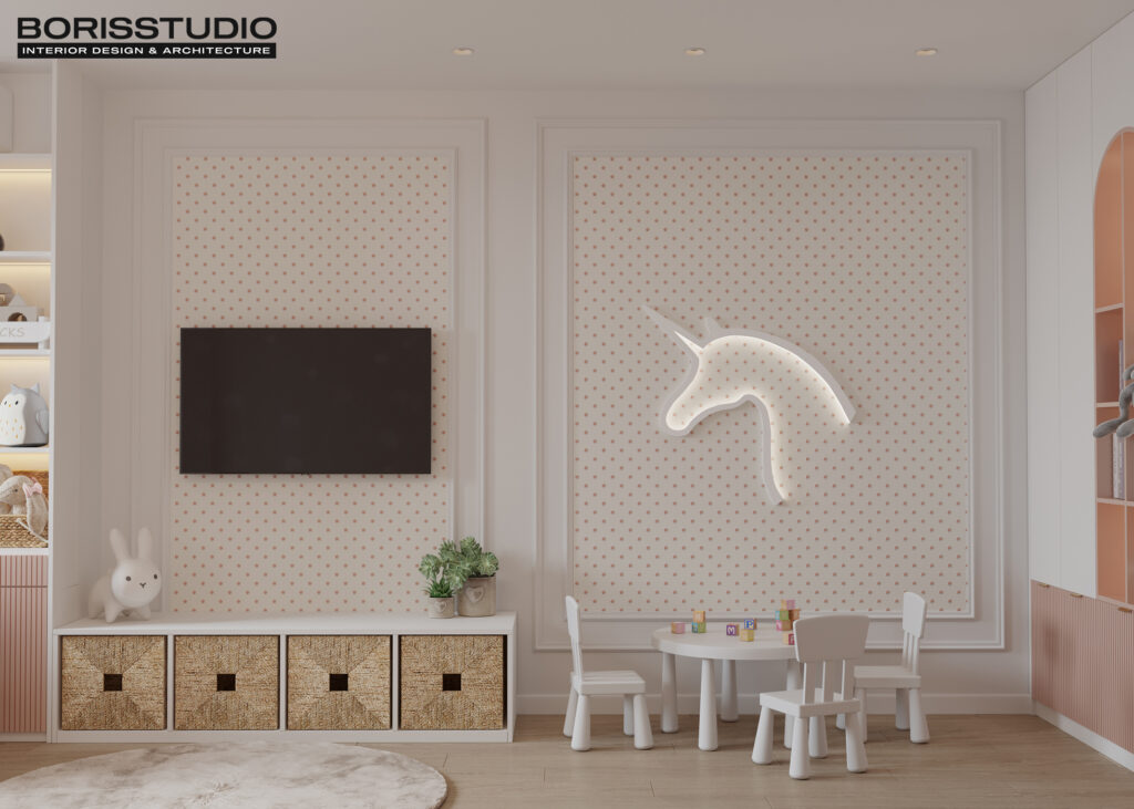 Дизайн інтер'єру двокімнатної квартири ЖК «Меридіан», дитяча вид справа