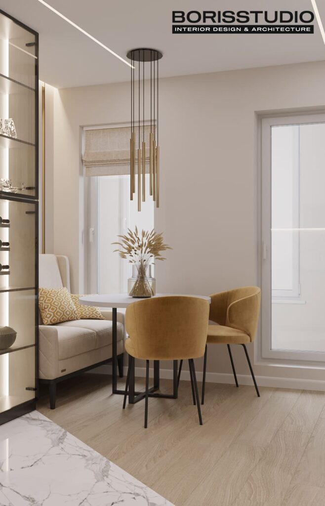 Дизайн інтер'єру двокімнатної квартири ЖК «Меридіан», кухня