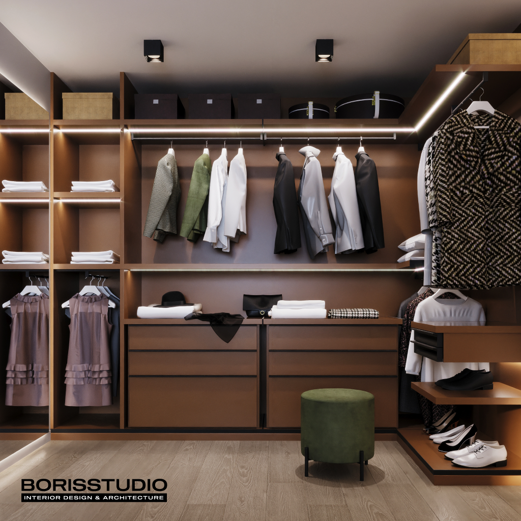 Дизайн гардеробной комнаты, Фото №4