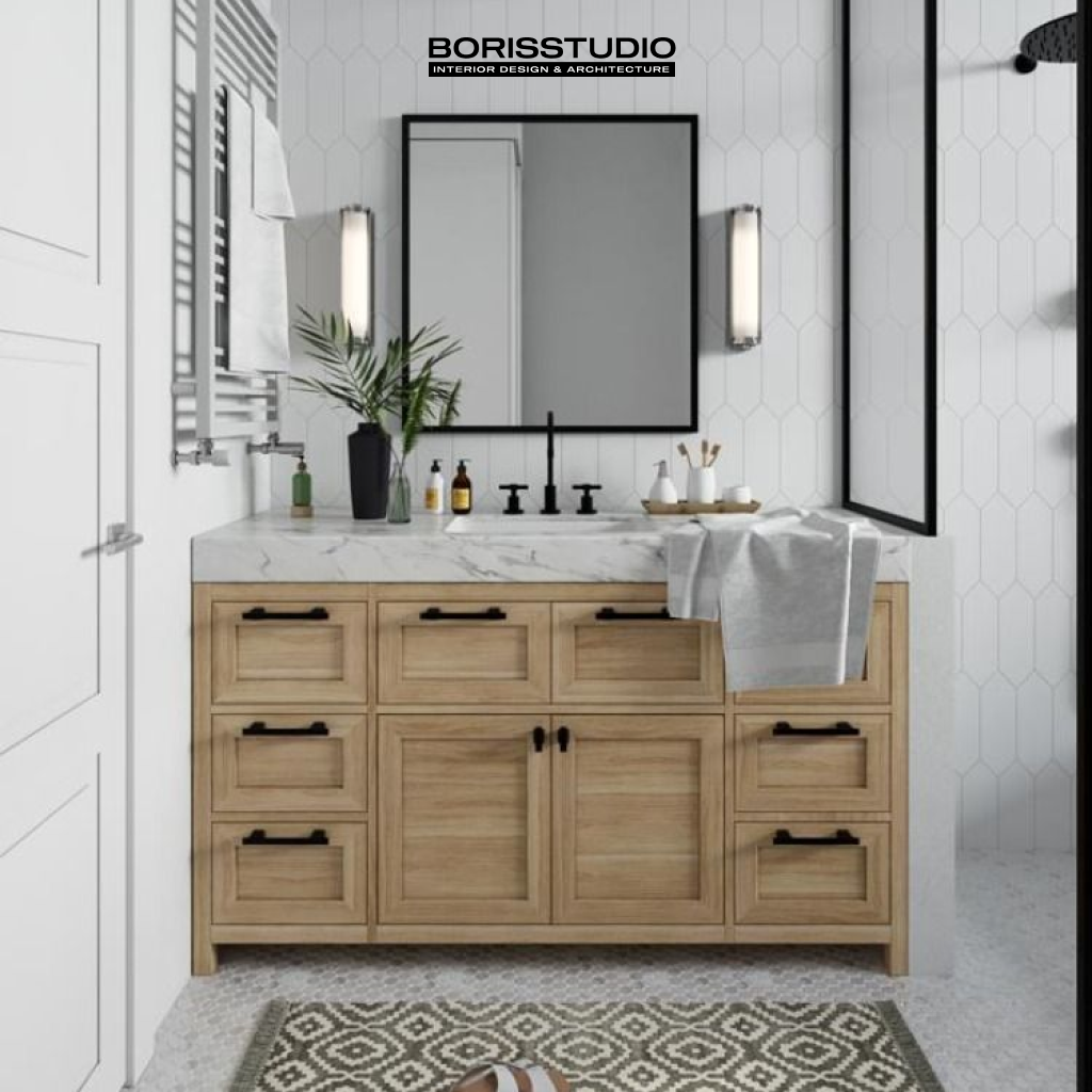 Дизайн інтер'єру ванної кімнати в еко стилі, Фото №7