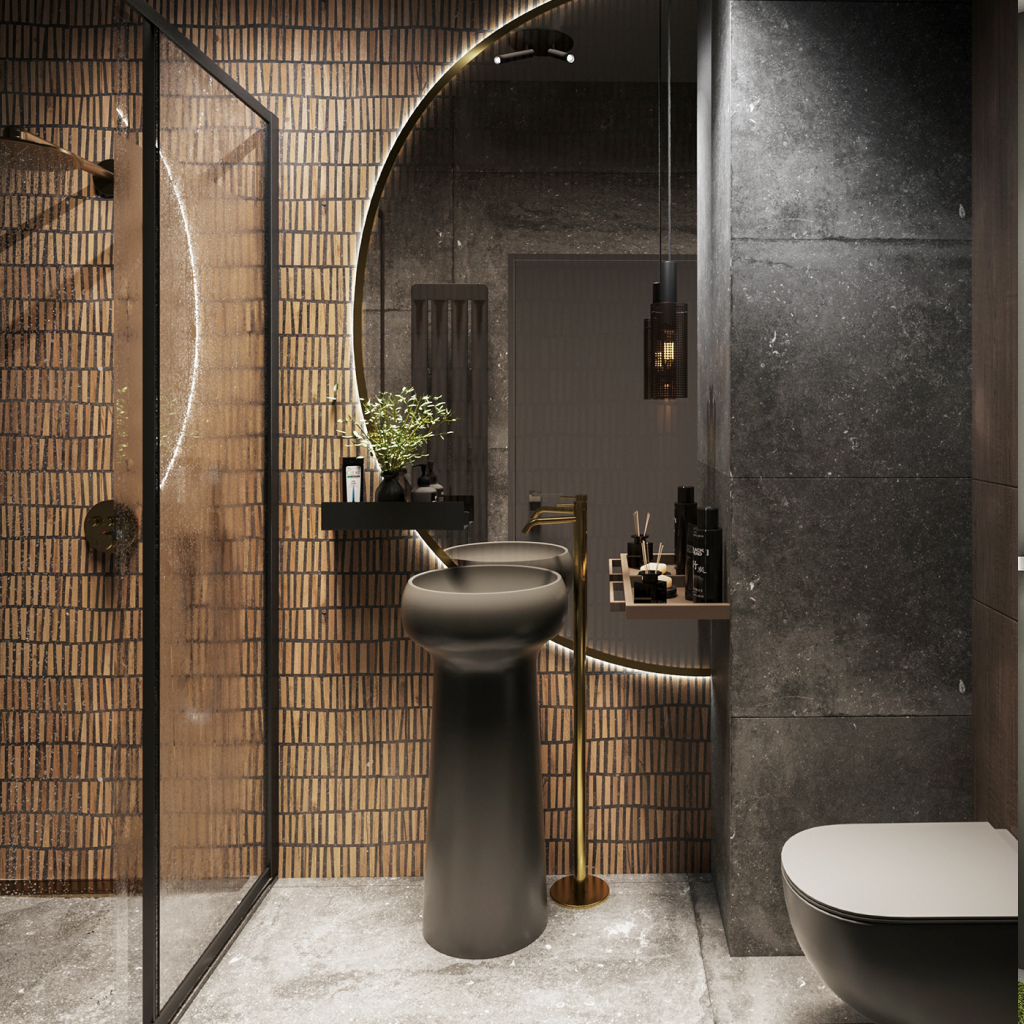 Стильний дизайн ванної кімнати з душовою кабіною