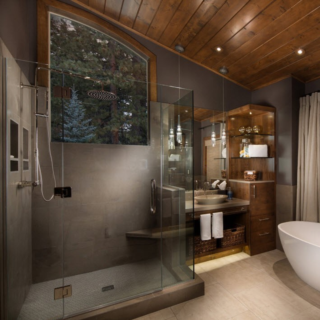 Сучасне оформлення ванної кімнати з душовою кабіною