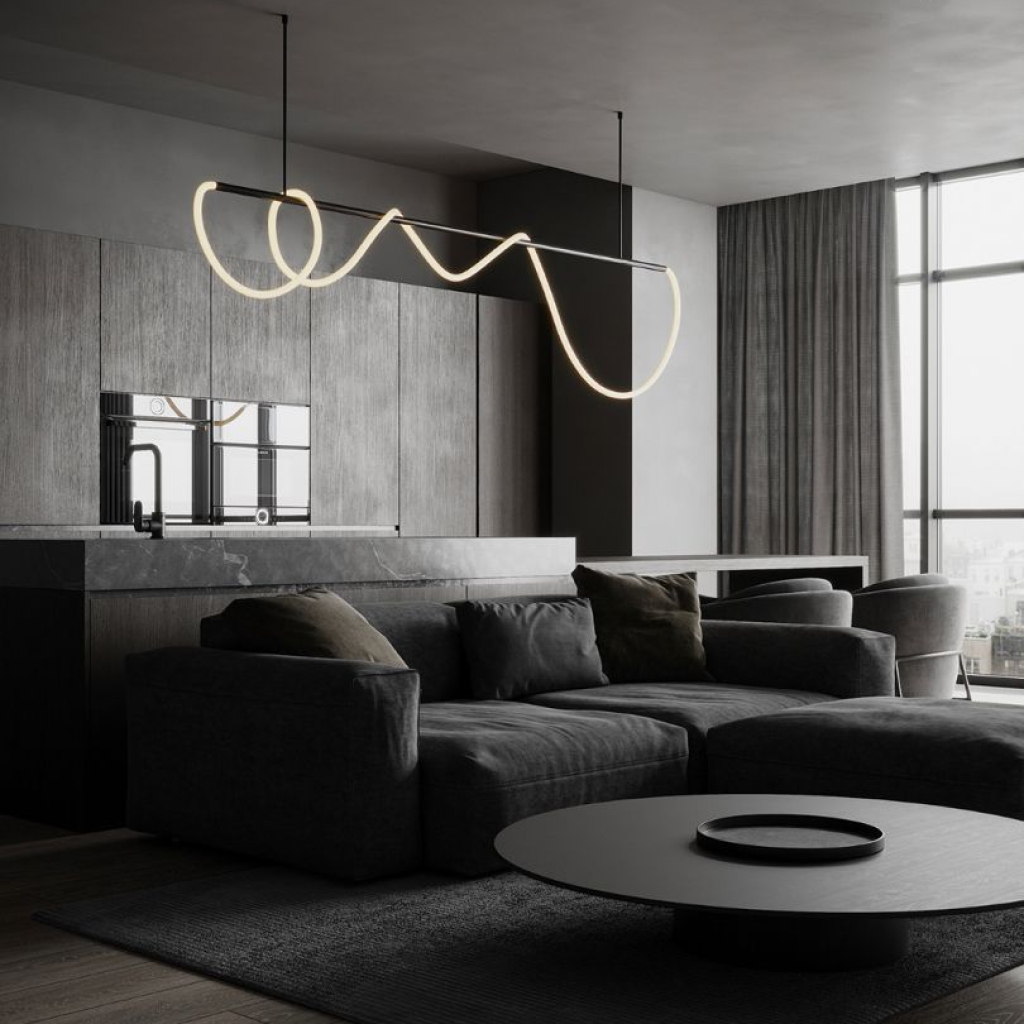 Дизайн вітальні в стилі хай-тек