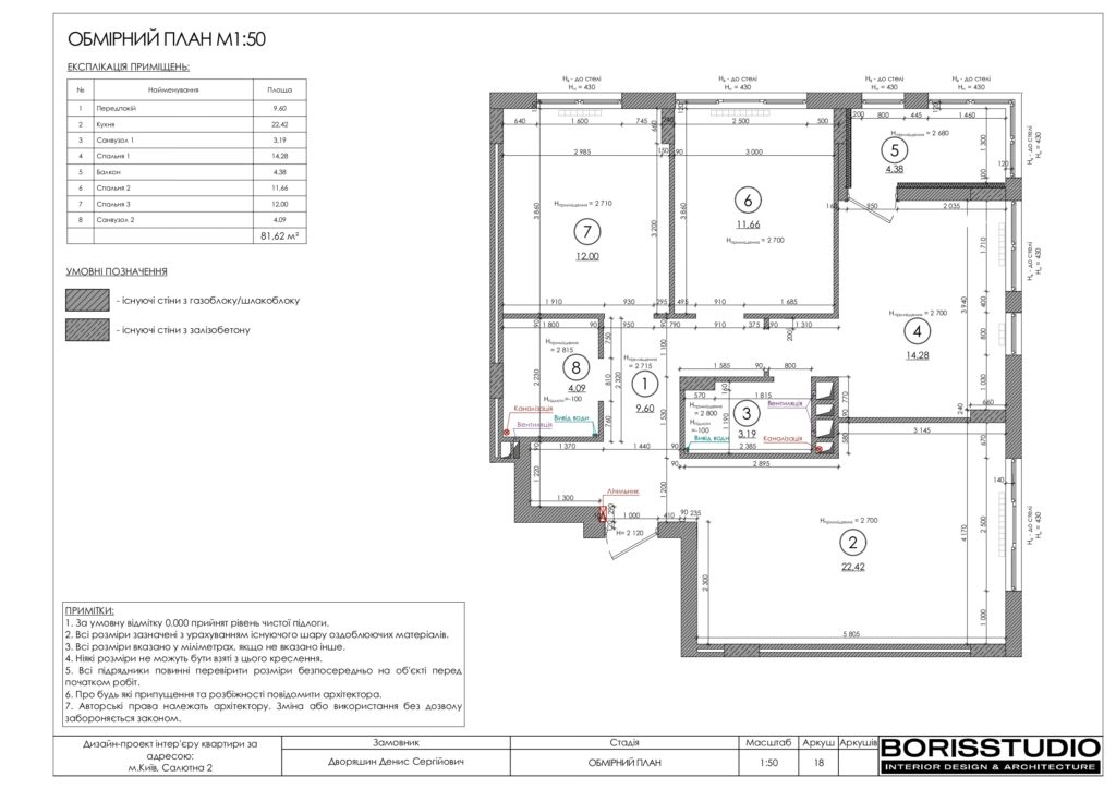 Планування інтер'єру квартири, фото №1