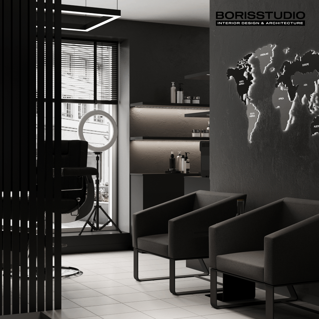 Дизайн барбершопу, зал, фото №4