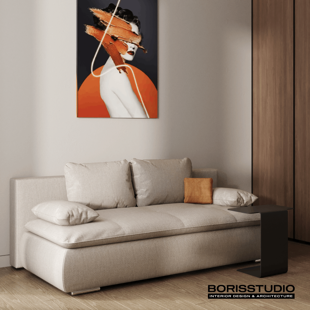 Дизайн-проект квартири, кабінет, диван, фото №23