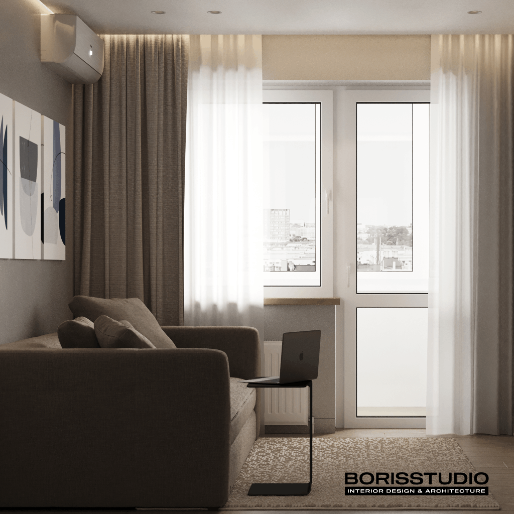 Дизайн-проект інтер'єру квартири, вітальня, фото №7