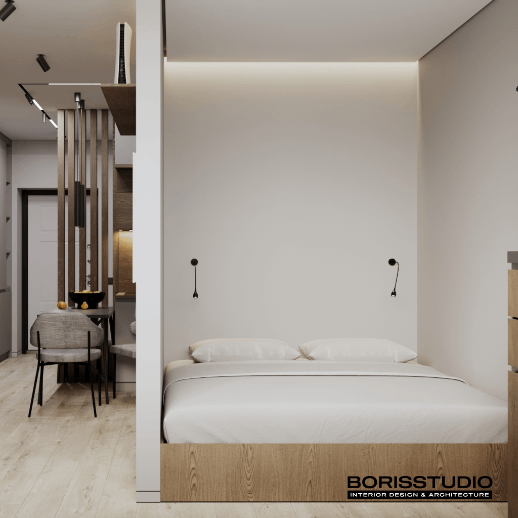 Дизайн-проект квартири-студії, спальня, фото №12