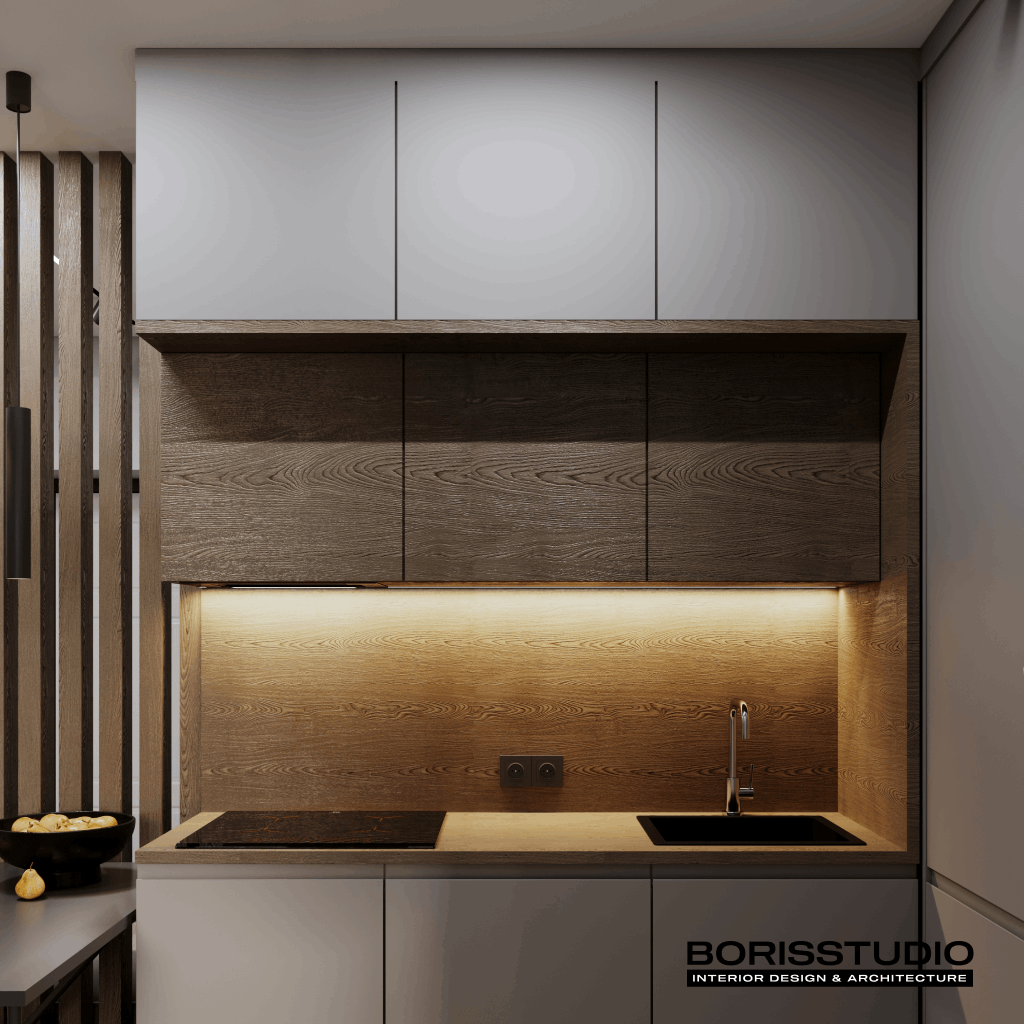 Дизайн-проект квартири-студії, кухня, фото №4