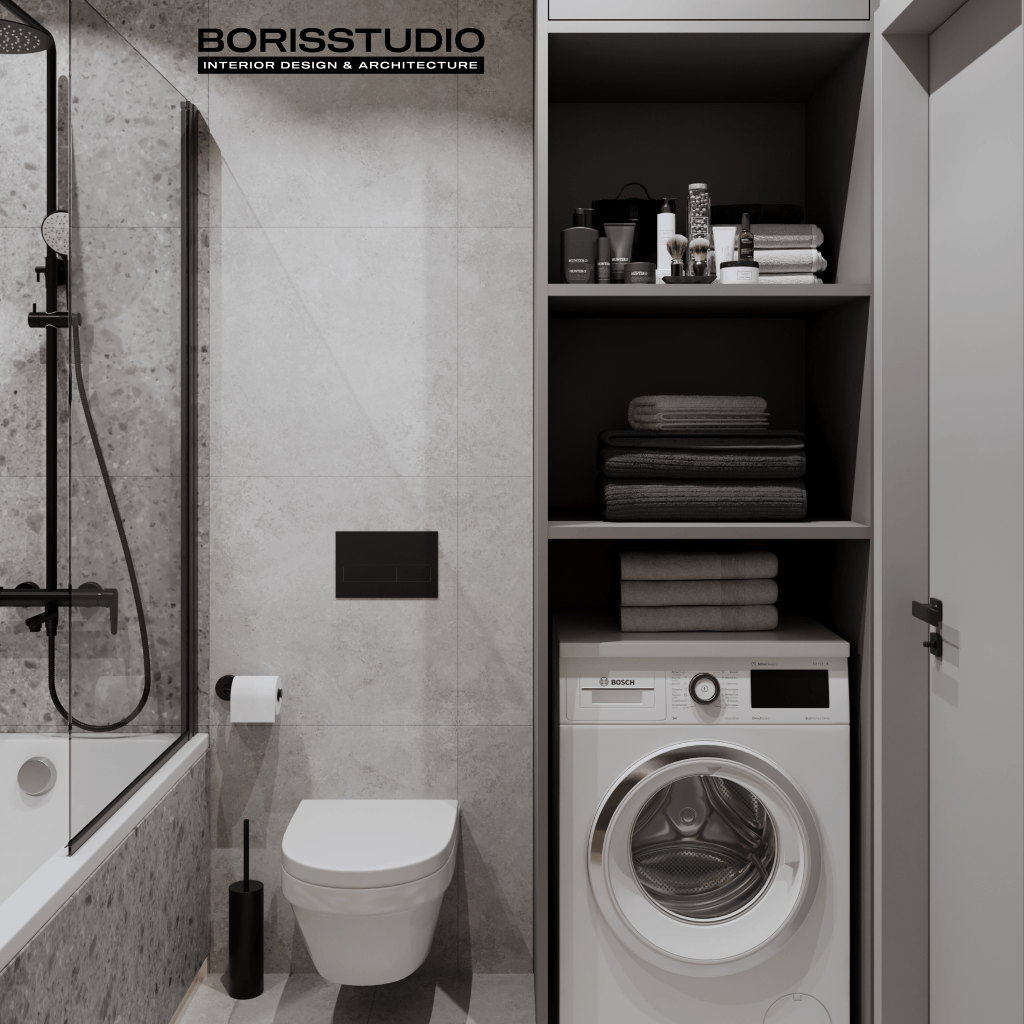 Дизайн-проект квартири-студії, ванна, фото №14