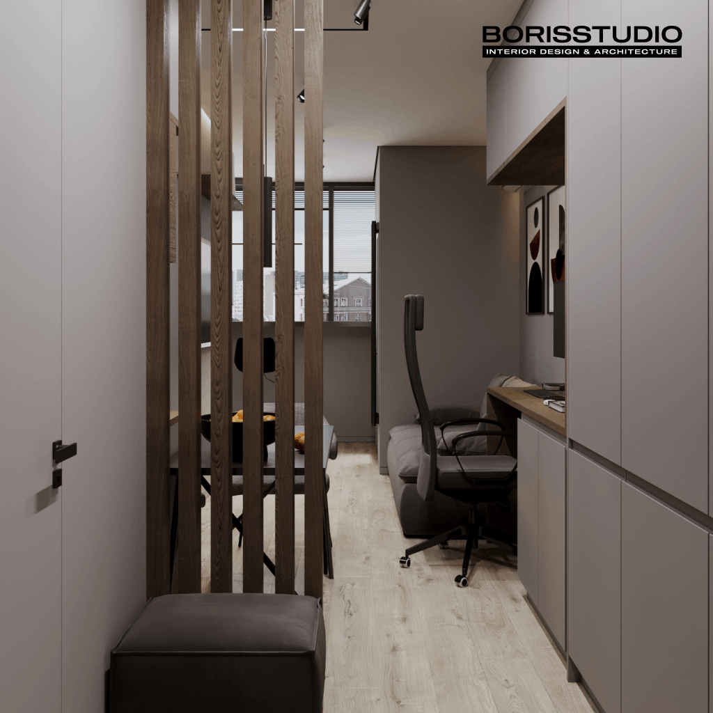 Дизайн-проект квартири-студії, робоча зона, фото №7