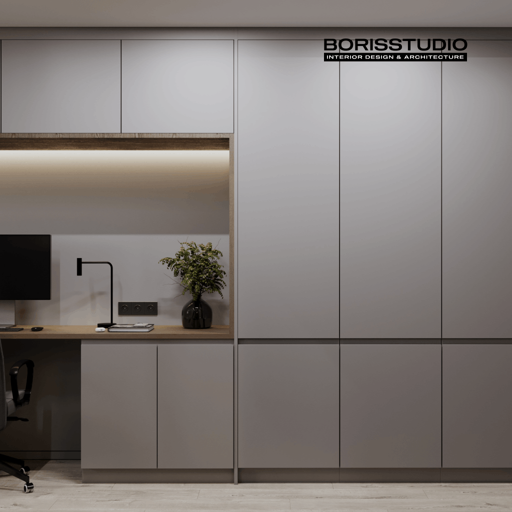 Дизайн-проект квартири-студії, робоча зона, фото №9