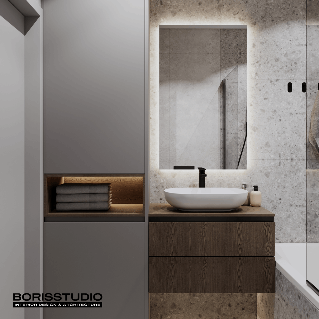 Дизайн-проект квартири-студії, ванна, фото №15