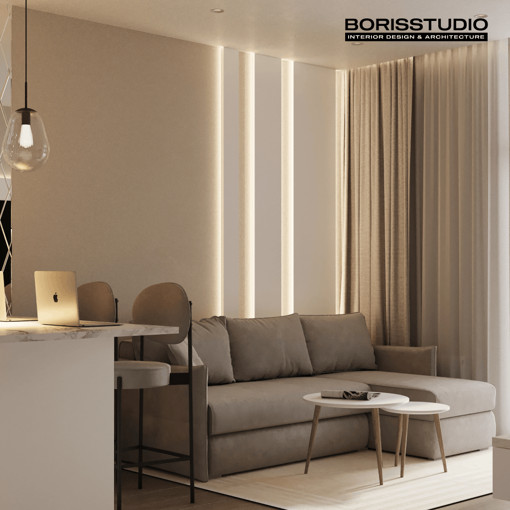 Дизайн-проект квартири, вітальня, фото №9