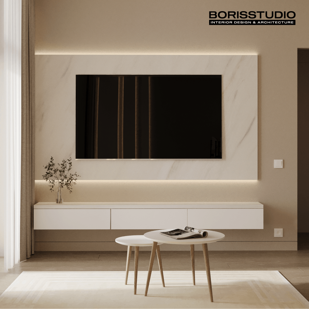 Дизайн-проект квартири, вітальня, фото №1