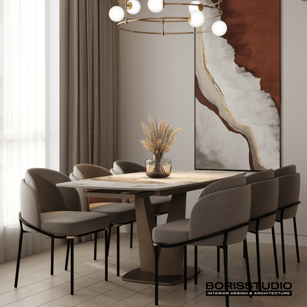 Дизайн-проект квартири, стіл, крісла, фото №18