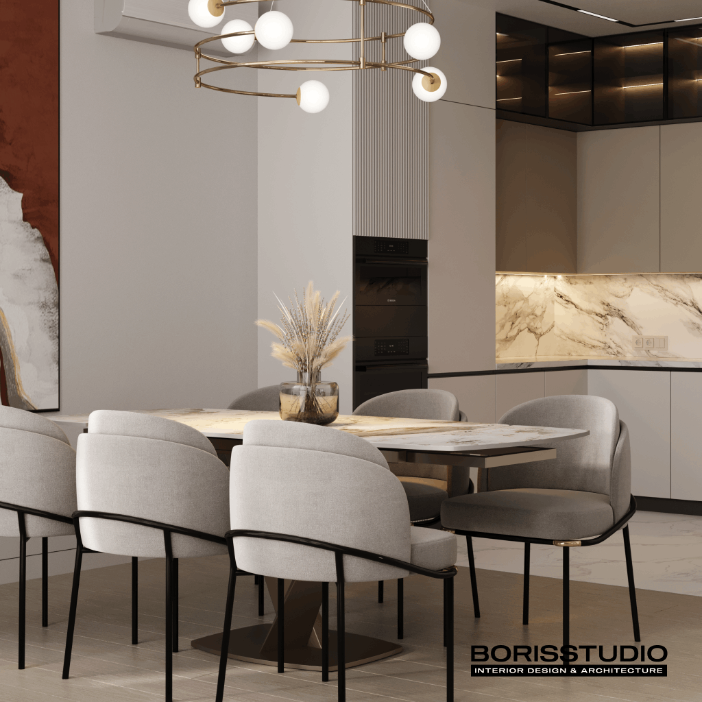 Дизайн-проект квартири, стіл, крісла, фото №19