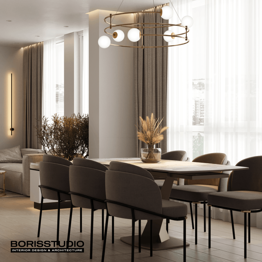 Дизайн-проект квартири, стіл, крісла, фото №16