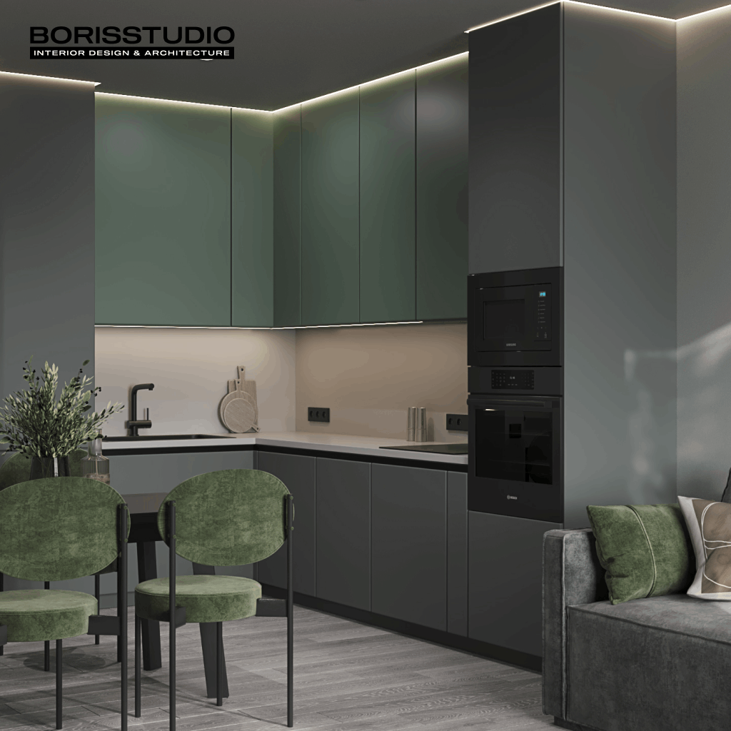 Дизайн-проект квартири, кухня, меблі, фото №18