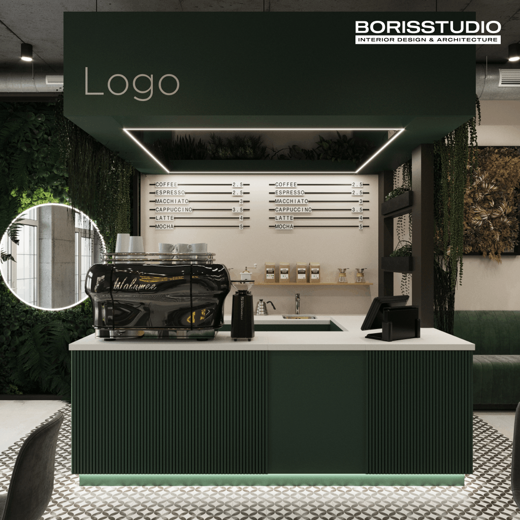Дизайн-проект інтер'єру кав'ярні, барна стійка, фото №1