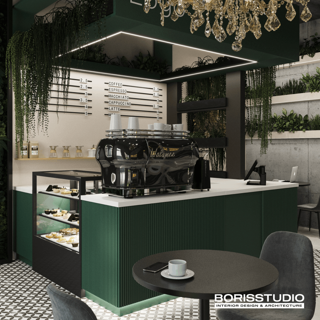 Дизайн-проект інтер'єру кав'ярні, барна стійка, фото №2
