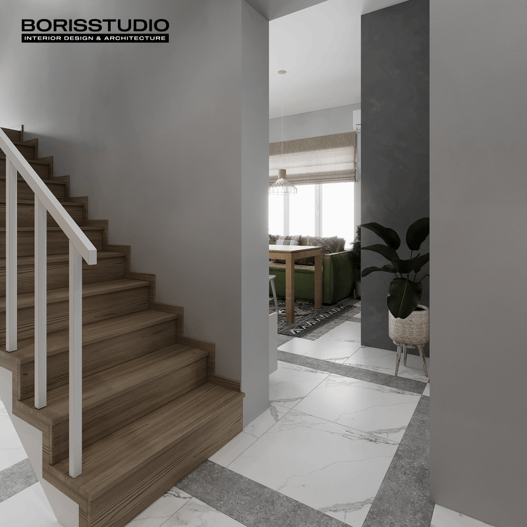 Дизайн-проект інтер'єру будинку, сходи, фото №3