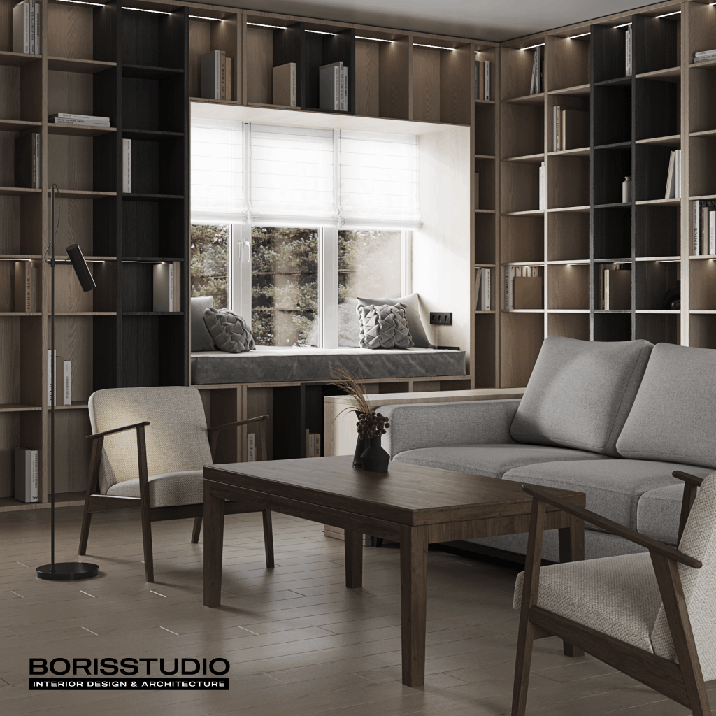 Дизайн-проект інтер'єру будинку, полиці, фото №43