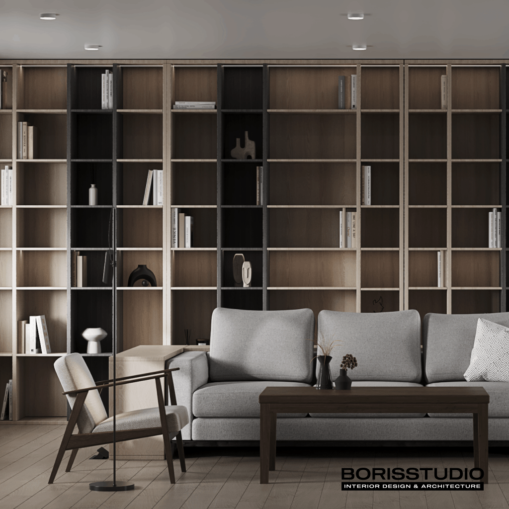 Дизайн-проект інтер'єру будинку, полиці, фото №45