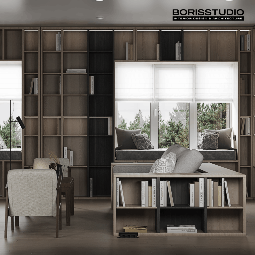 Дизайн-проект інтер'єру будинку, полиці, фото №46