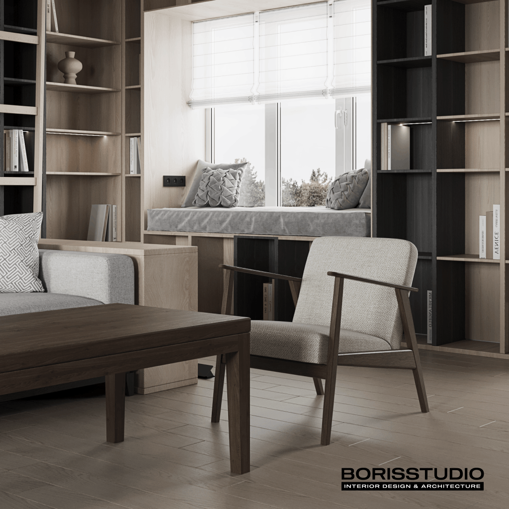 Дизайн-проект інтер'єру будинку, полиці, фото №42