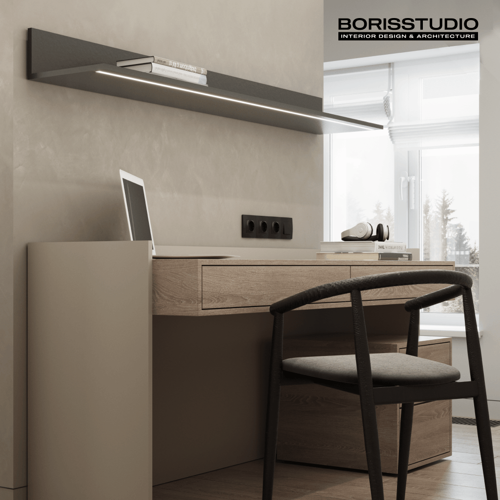 Дизайн-проект інтер'єру будинку, кабінет, №52