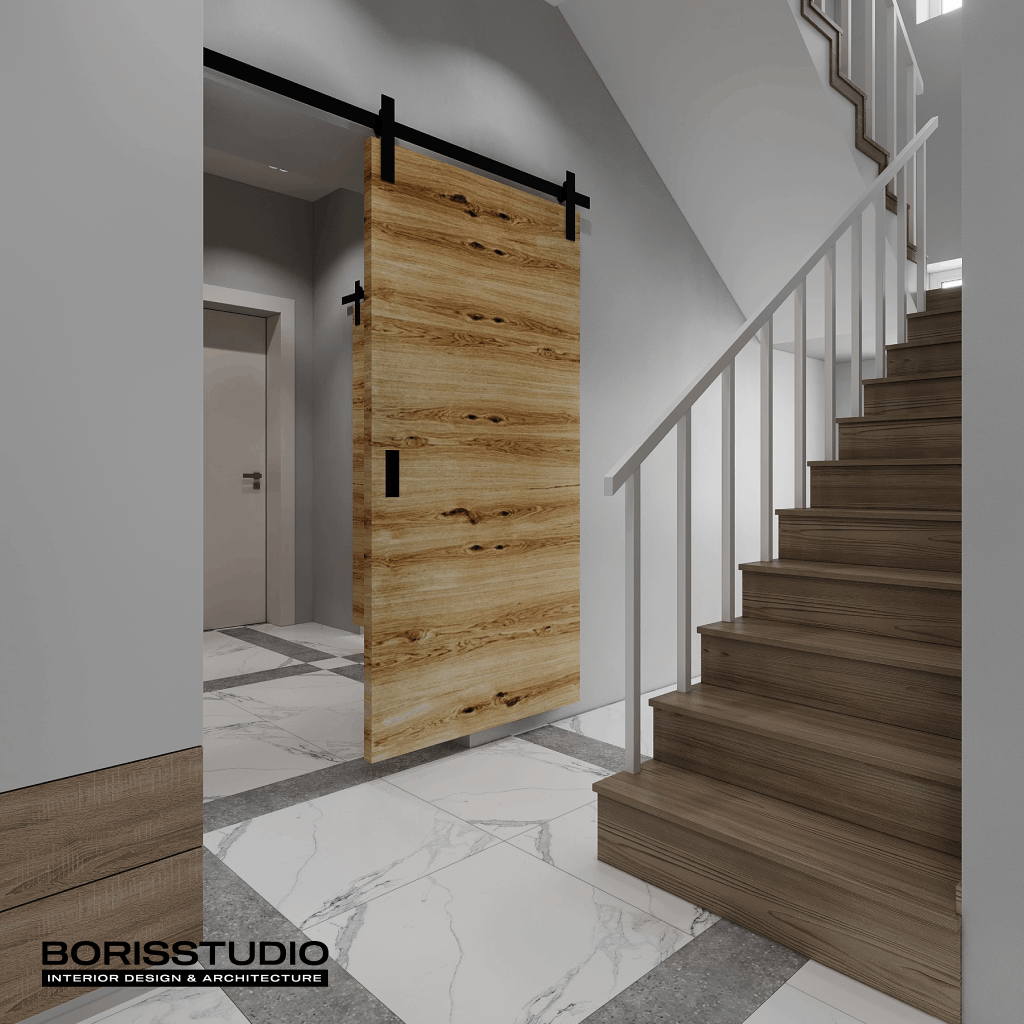 Дизайн-проект інтер'єру будинку, сходи, фото №4