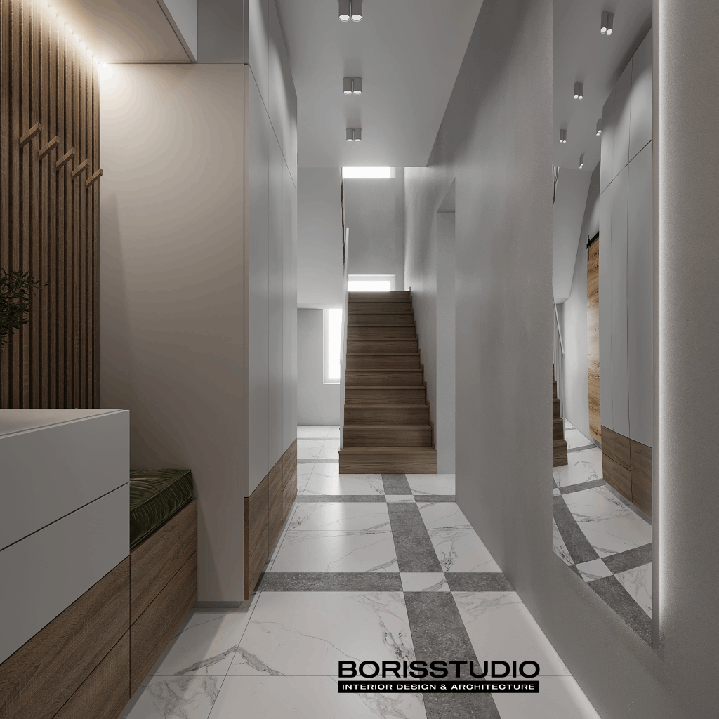 Дизайн-проект інтер'єру будинку, сходи, фото №6