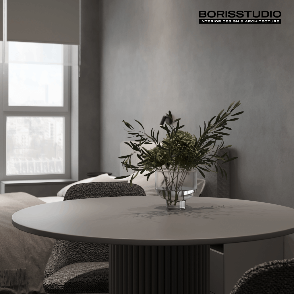 Дизайн-проект квартири-студії, стіл, крісла, фото №7