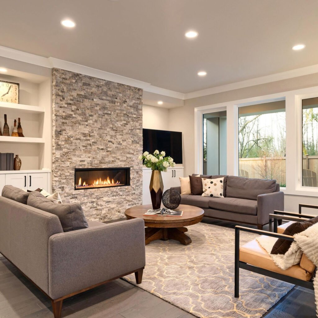 Дизайн-проект інтер'єру вітальні в американському стилі