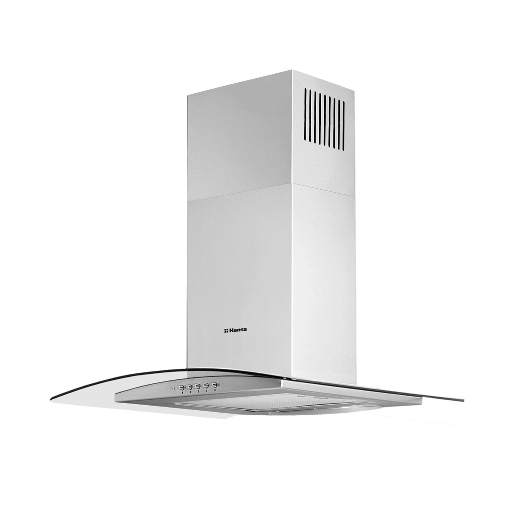 Біла скляна витяжка Hansa