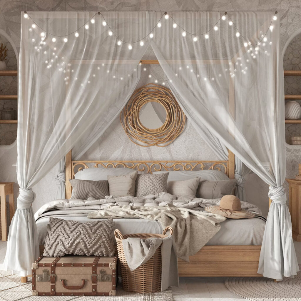 Дизайн-проект інтер'єру спальні у стилі бохо