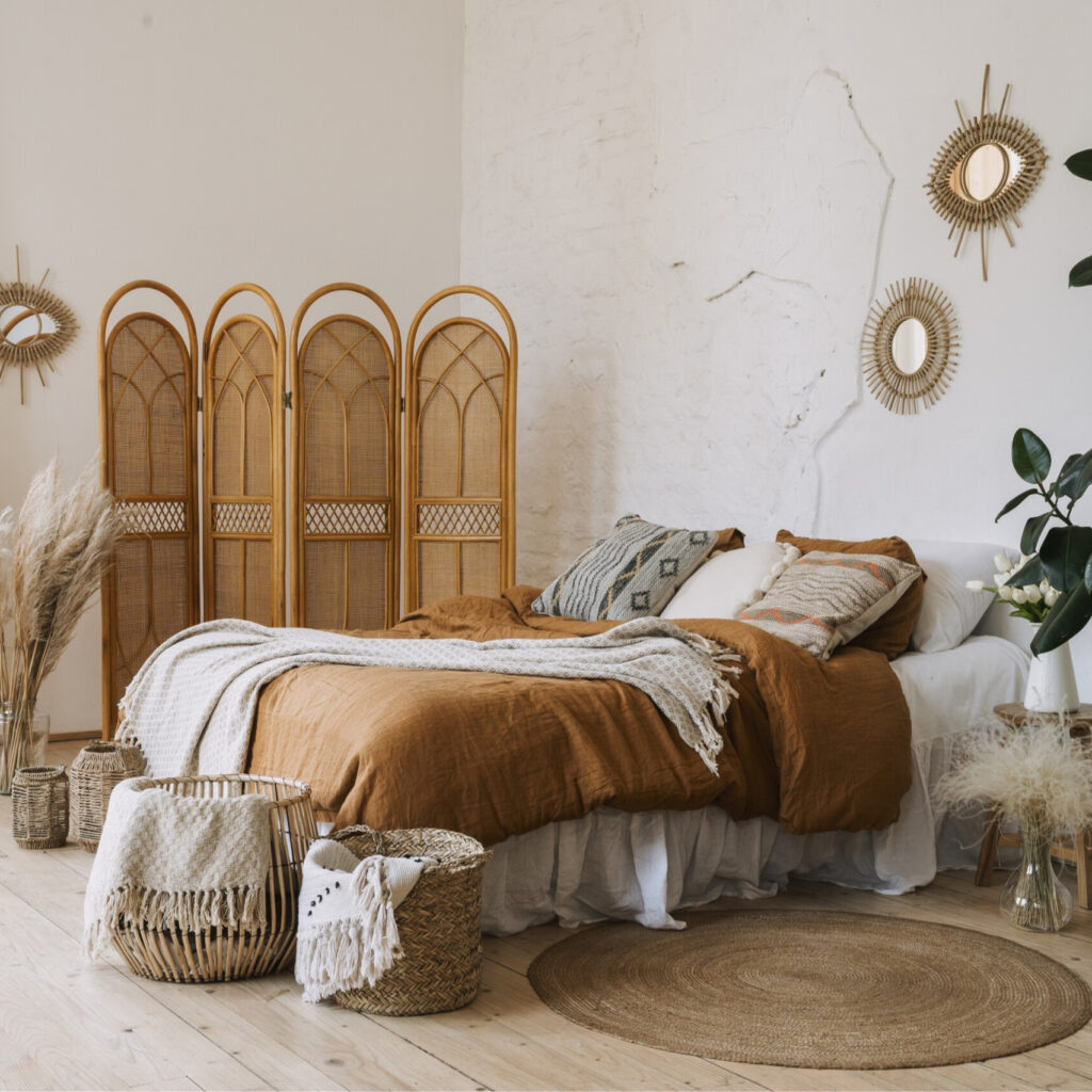 Дизайн інтер'єру спальні у стилі бохо