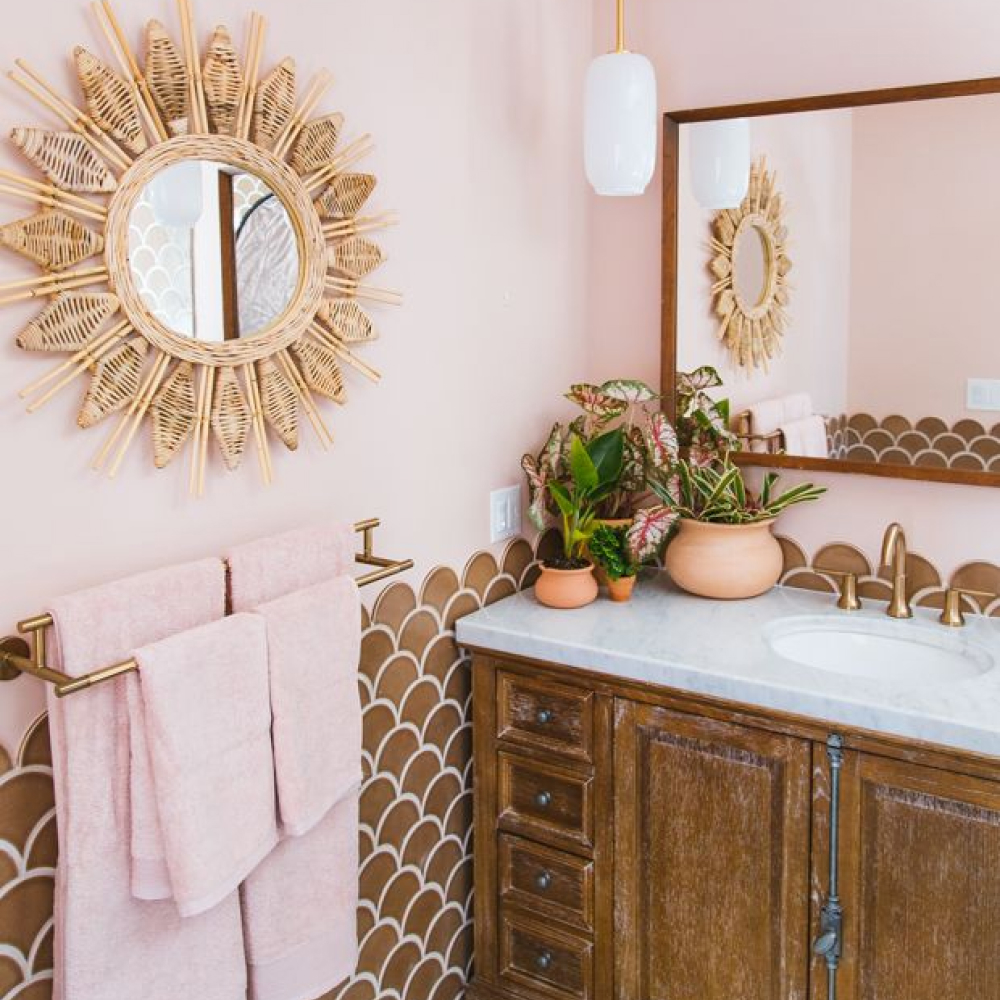 Дизайн інтер'єру ванної кімнати у стилі бохо