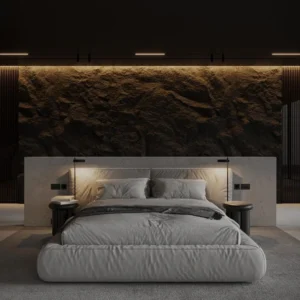 Декор в лофт спальне