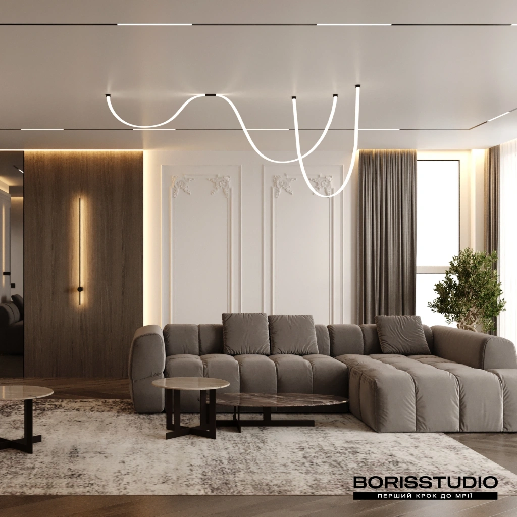 Дизайн интерьера квартиры 140 кв м Киев - BORISSTUDIO