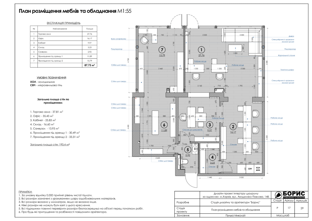 Дизайн проект шоуруму 18