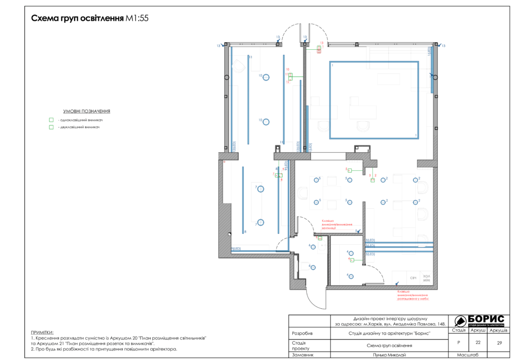 Дизайн проект шоуруму 23